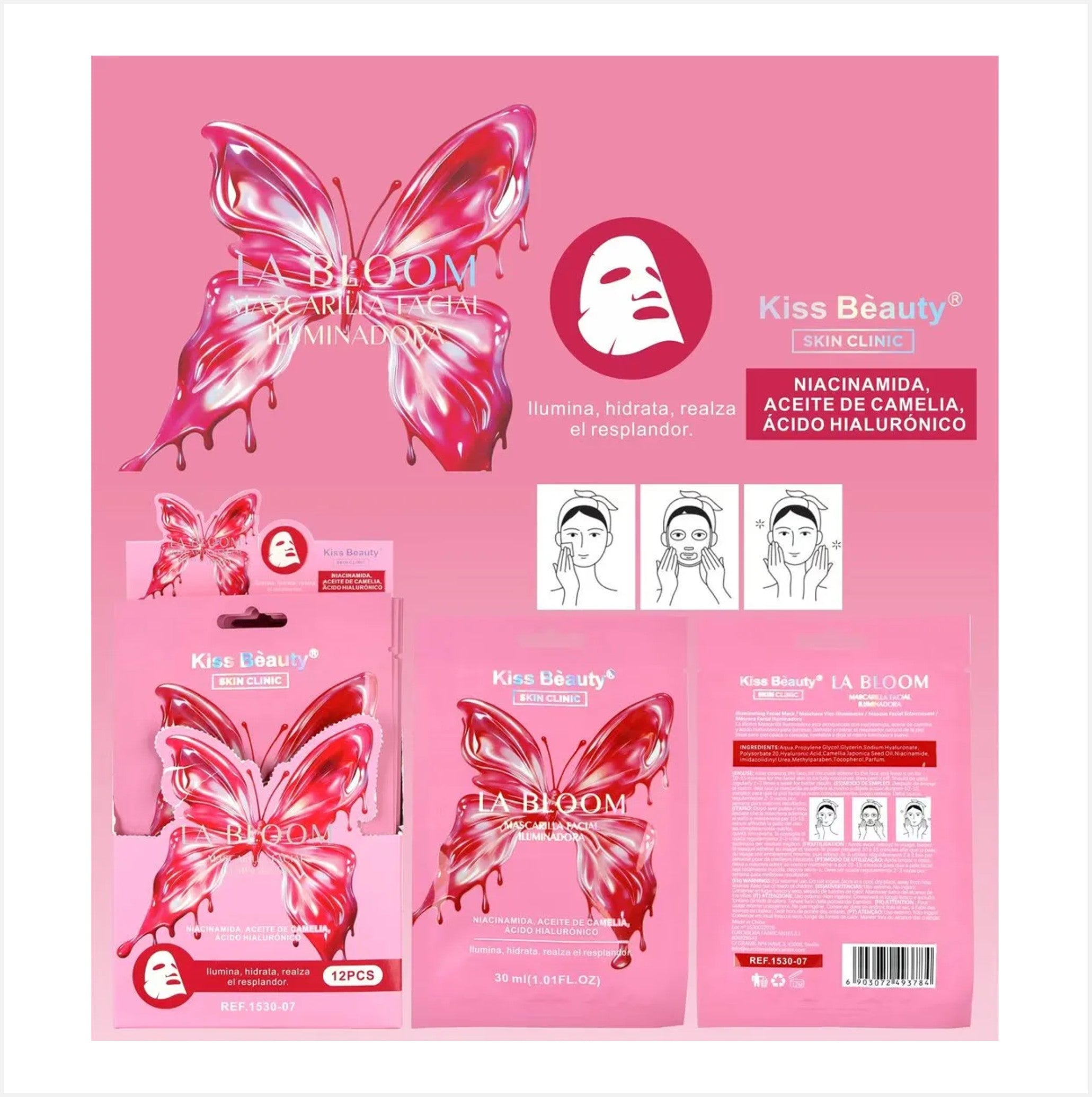Kiss Beauty La Bloom Mascarilla  facial 1 uso