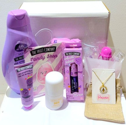 Caja regalo especial Primera Comunión Lila y Blanco, belleza y medalla