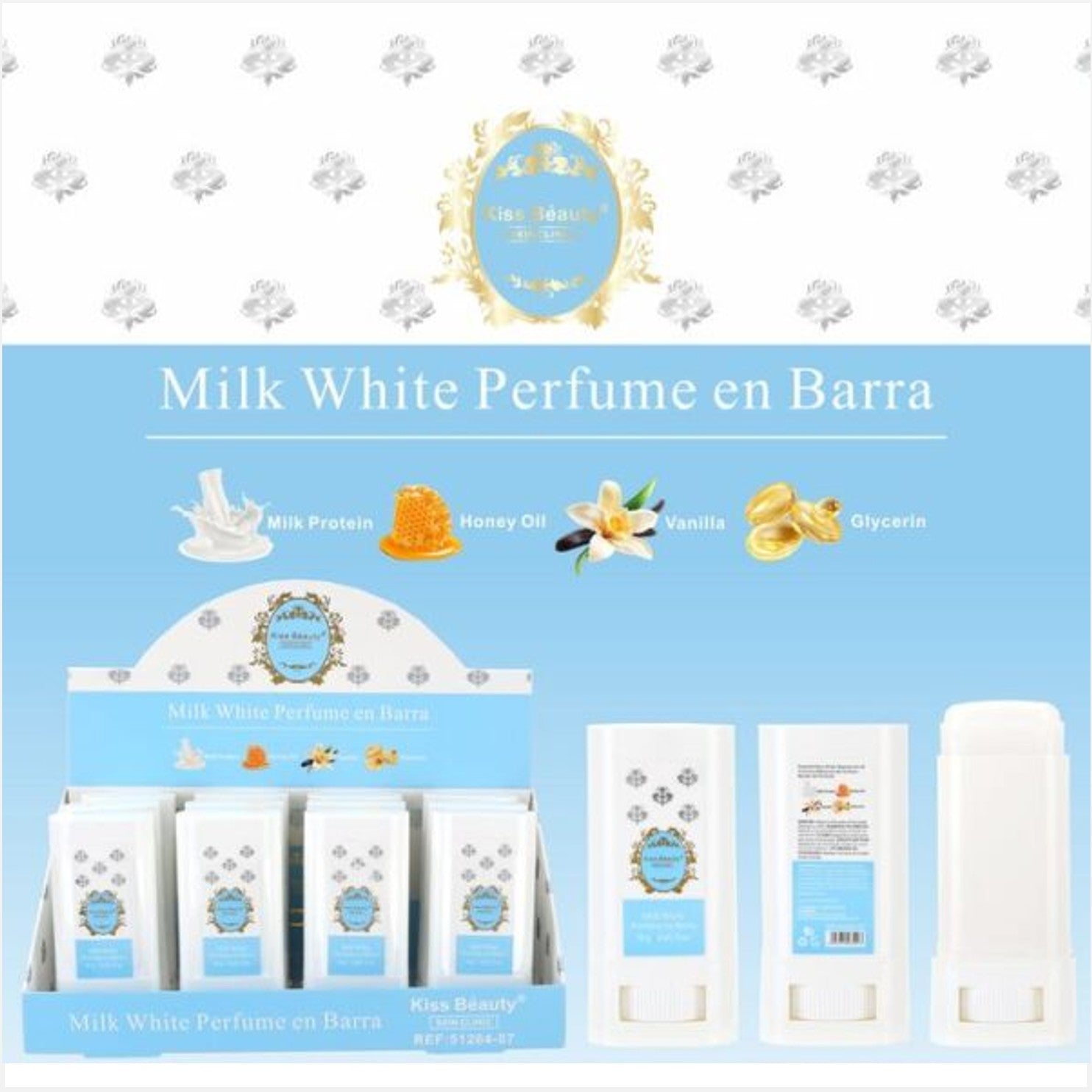 Kiss Beauty Perfume en barra Milk White