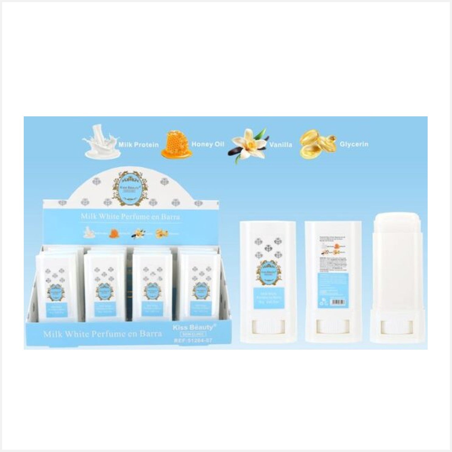 Kiss Beauty Perfume en barra Milk White