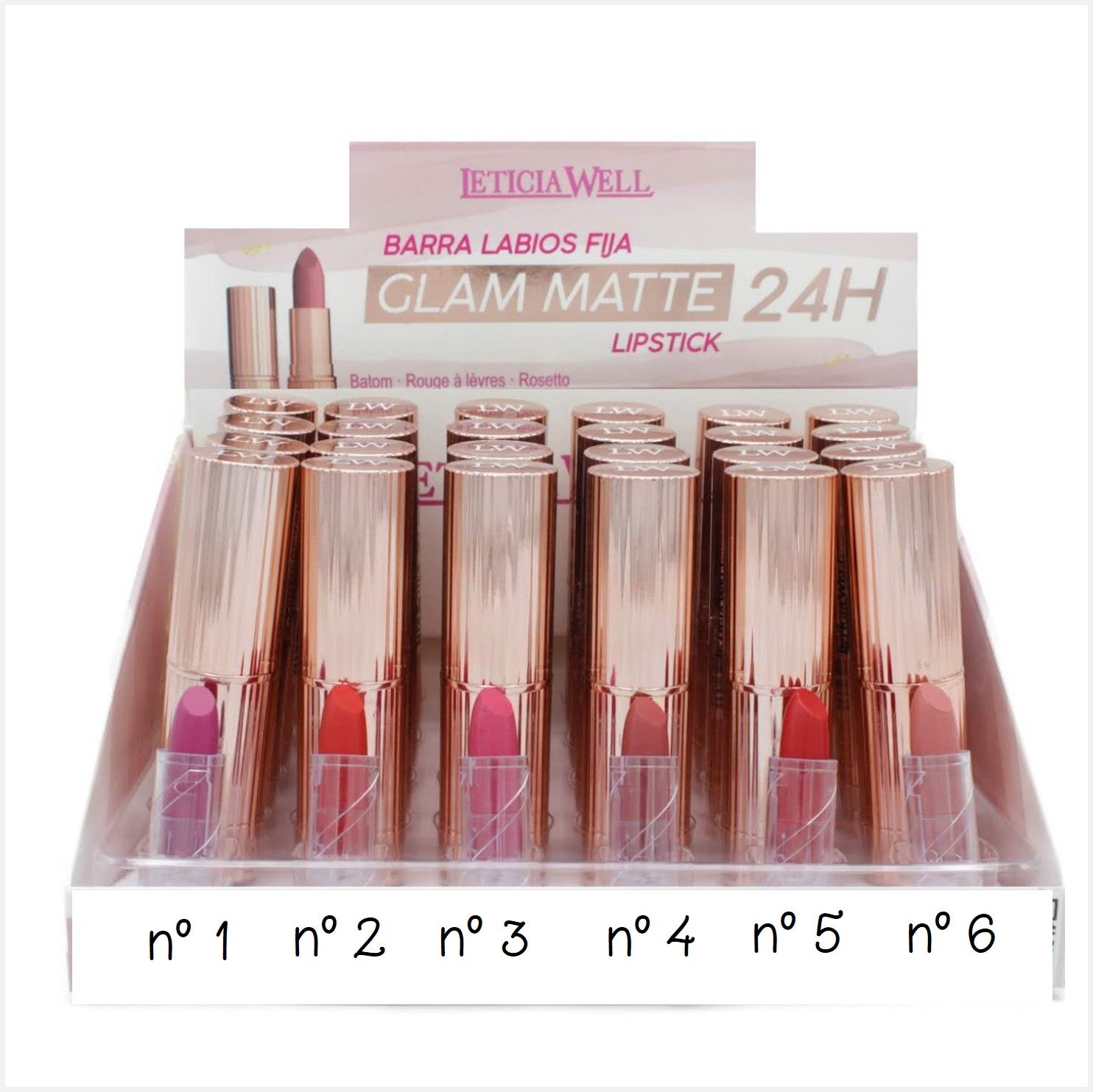 Leticia Well Glam Matte Barra de Labios Fija 24 H