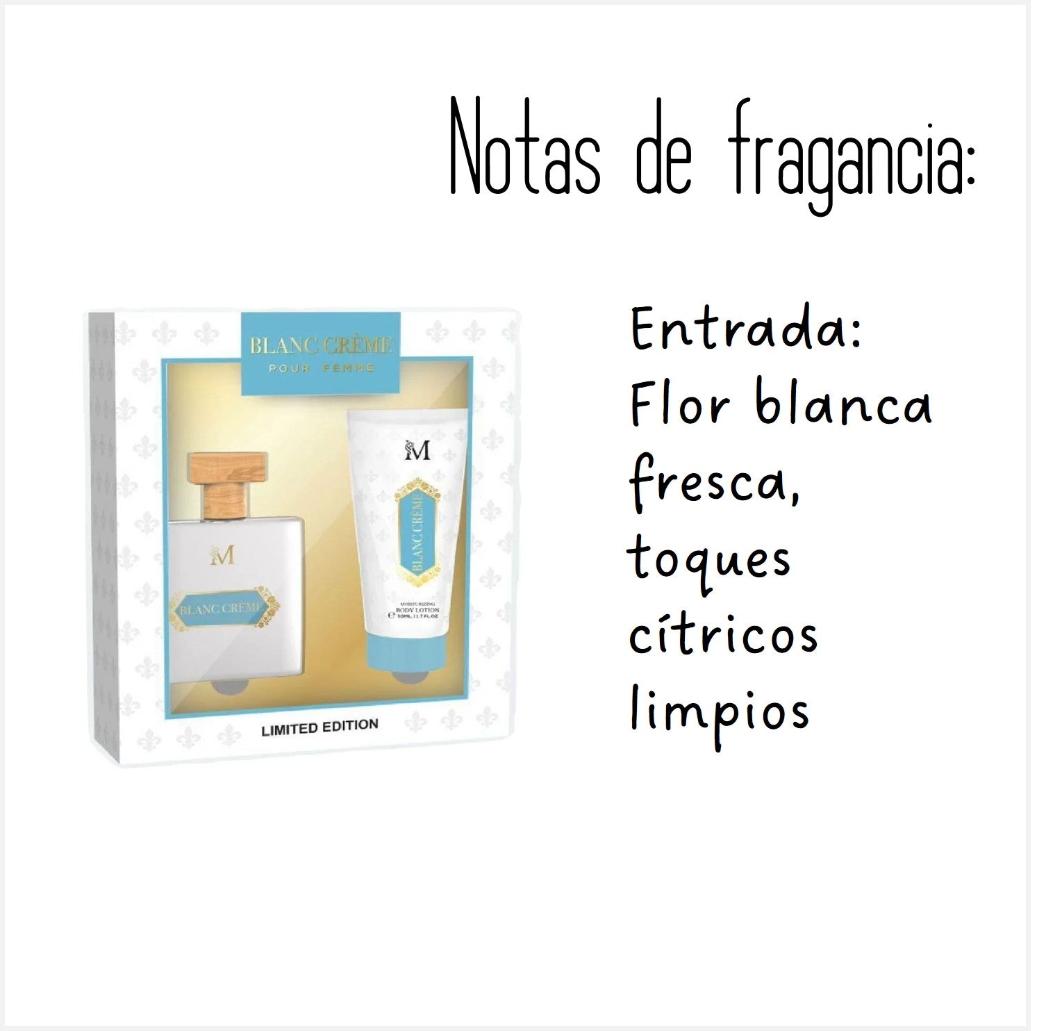 Set Agua de Perfume y body lotion Blanc Creme, Montage Brands