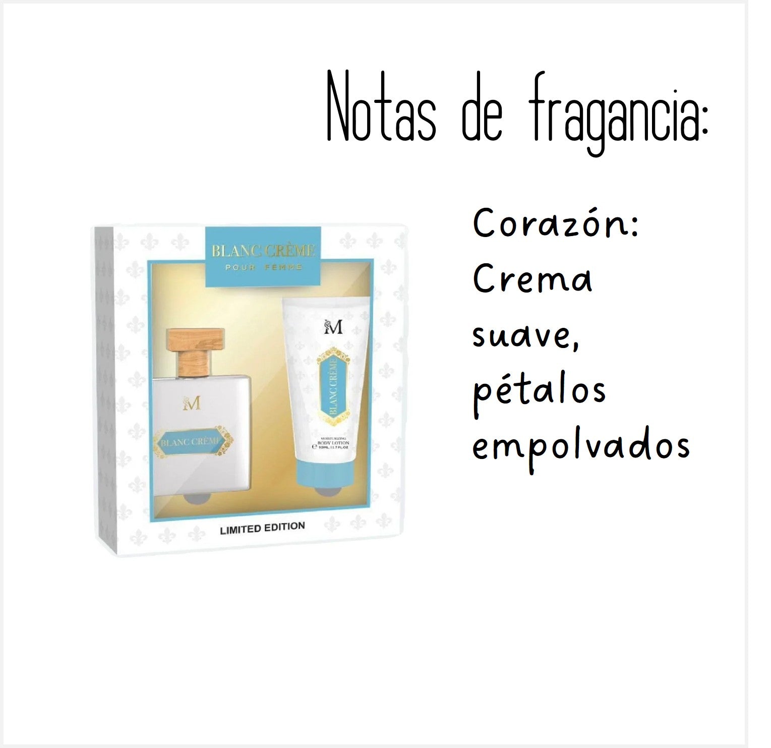 Set Agua de Perfume y body lotion Blanc Creme, Montage Brands