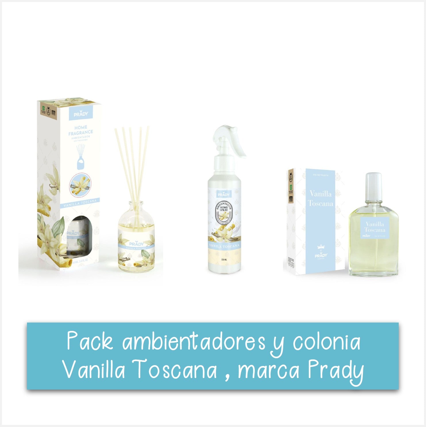 Pack ambientadores + colonia Vanilla Toscana
