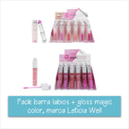 Pack barra de labios + lip gloss magic color