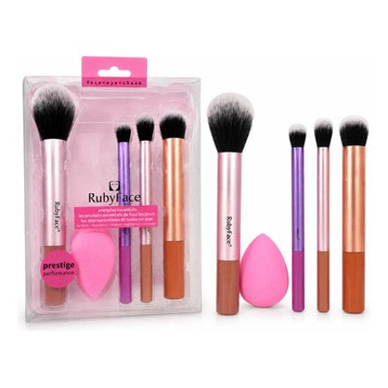 Pack de 4 brochas y esponjita maquillaje