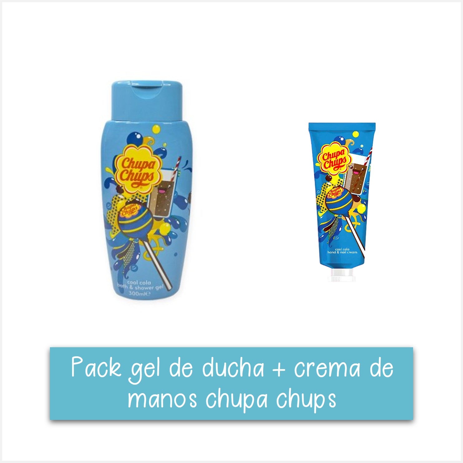 Pack gel de ducha + crema de manos refresco cola chupa chups