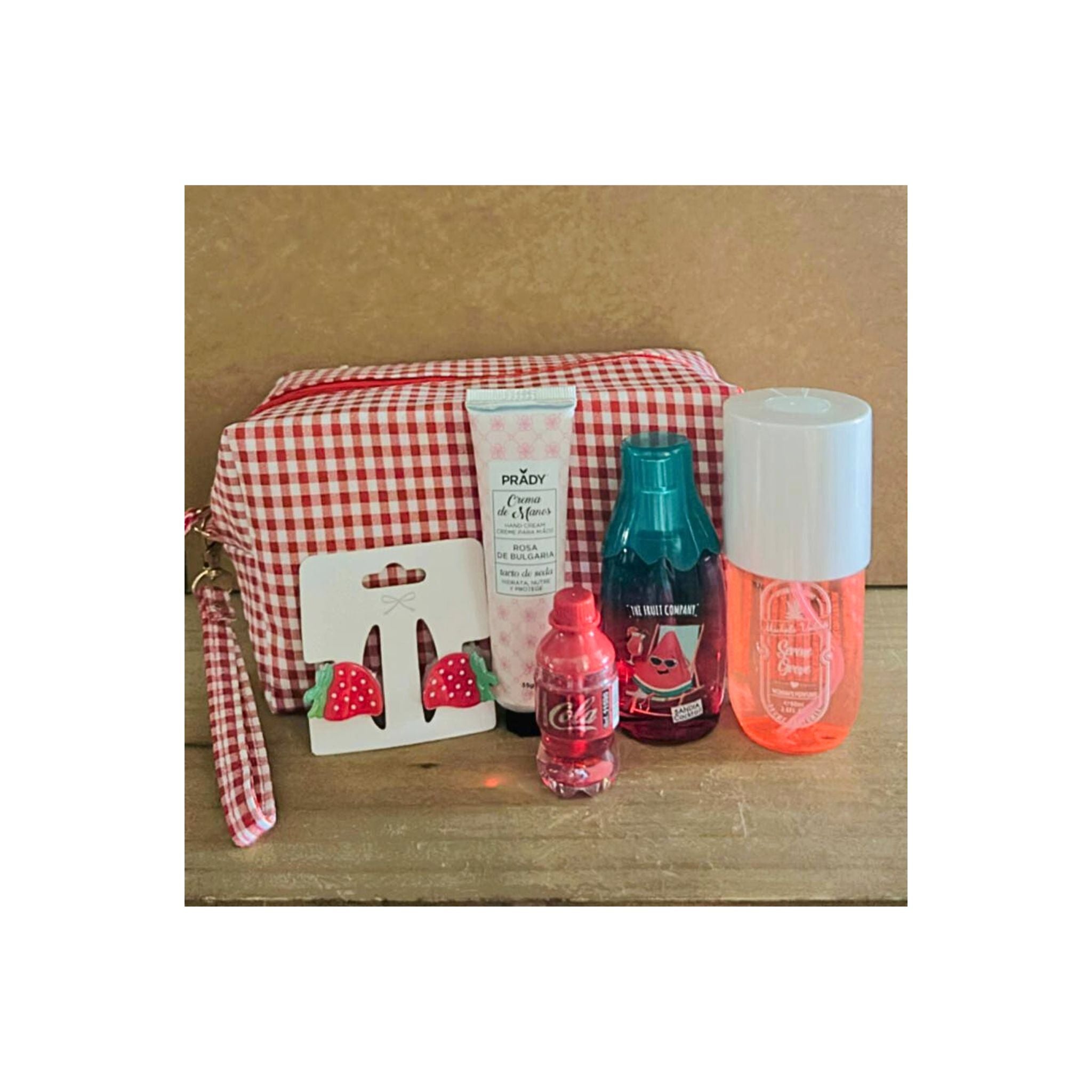 Pack neceser vichy rojo