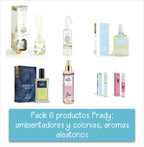 Pack Sorpresa de ambientadores y colonias ,  7 artículos de la marca Prady con aromas aleatorios